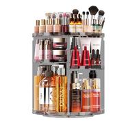 Auxmir Rotating Makeup Organiser, 9-Tier Adjustable Makeup Organiser with 360 Degree Rotation, Large Capacity Spinning Makeup Storage on Stand Revolving for Vanity Table, Bedroom, Bathroom, Grey