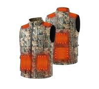 Auxo Heated Gilet Mens Warming Heated Vest with Power Bank, Electric Heating Vest Rechargeable 10000mAH 3.7V Lightweight Insulated Hunting Clothing Camouflage Large