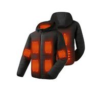 Auxo Heating Jacket for Men with Battery Pack Included and Detachable Hood, Insulated Lightweight Heated Coats for Women and Men Heated Hoodie Black Small