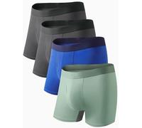 Auxo Mens Underwear Boxer Briefs Modal Breathable Boxer Briefs No Ride Up Underwear With Pouch for Balls 4 Pack L