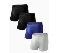 Auxo Mens Underwear Boxer Briefs Modal Breathable Boxer Briefs No Ride Up Underwear With Pouch for Balls 4 Pack L