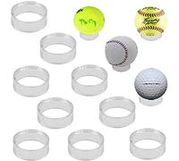 AUXPhome 1-1/2" Acrylic Clear Display Stands Pedestal Holders Ring for Golf Ball Baseball Softball Tennis Spheres Ball Round Object Soccer Softballs Egg Stays on The Rack. no Ball - （Pack of 10）