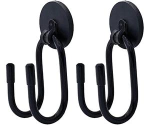 AUXPhome 2/PK Magnetic Hooks, Strong Magnet Hangers for Cowboy Hat, Hard Hat, Cords, Tools, Bags, Towels, Shoes, Toys, Umbrella, Cap, etc - No Scratches to The Surface