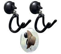AUXPhome 2Pack Suction Cup Hooks, Hat Storage Organizer Stand Holder Hanger for Car, Shower,Glass Window,Kitchen & Bathroom & Restroom, for Towels,Jacket,Purse,Cowboy hat - No Tools，No Drilling