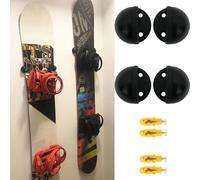 AUXPhome 4 Pack Ski/Snowboard Wall Mount Storage, Floating Hanger Rack Wall Holder - Stainless Steel - Abrasion resistant rubber protects your board's edges - Hardware Included - Hold 2 Boards