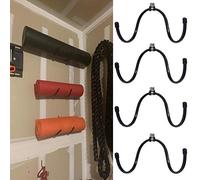 AUXPhome Adjustable Wall-Mounted Yoga Mat Foam Roller and Towel Rack Holder - 4 Pack