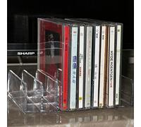 AUXPhome Clear Acrylic DVD/CD Storage Box CD Holder - CD Tray Holds up to 14 CD Cases for Media Shelf Storage and Organization for Countertop/Kitchen/Bathroom/Cabinet.