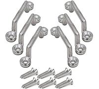 AUXPhome Marine Grade Stainless Steel 1 Inch Mount, Tie-Down Anchors,Bimini Top Strap Fittings Hardware, Pad Eye,Footman's Loop for Jeep Corvette, Buggy, Kayak Tie Downs, 6 Piece Set - No Rust