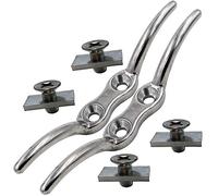 AUXPhome Stainless Steel Rope Cleat, 2 Pcs per Pack, with Quick Release Track Rail Adapter Hardware, for Boats Kayak Track Mount - Easy to Install - No Drilling
