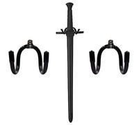 AUXPhome Universal Adjustable Sword, Wall Hook Display Hanger Wall Mount Display Stand Collection Rack for Sword,Dagger,Axe,Keyblade, etc -2 Pack- No Sword - Vertical/Horizontal Display