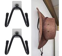 AUXPhome Universal Cowboy Hat Rack - Hat Holder & Organizer - Adhesive Metal Hooks - 2 Pack - Wall Mount for Storage & Display