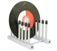 AUXPhome Vinyl Record Storage Holder - Grey - Silicone - 6 LP Albums (7" and 12") - Adaptable to Various Record Formats