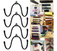 AUXPhome Wall Storage Mount for Yoga Mats and Foam Rollers - Storage Shelf for Sports Towels, Up to 20Lbs - 4/PK