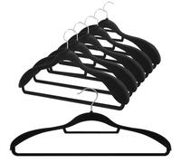 Auxruen Velvet Suit Hangers for Men 6 Pack, Non-Slip 18" Extra Wide Shoulder Clothes, Space Saving Felt Hangers with 360° Swivel Hook, Black Velvet for Suits Coats,Pants,Dress,Shirts