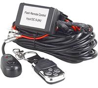 AUXTINGS 10ft Remote Control Wiring Harness Wireless Strobe Wiring Kit for Led Light Bar,12V 40A One Line Kit ON/OFF Switch Relay for Work Lights Off Road Driving Lights
