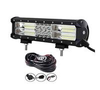 AUXTINGS 12 inch 180W LED Light Bar Triple Row Spot Flood Beam Offroad Lights Waterproof Work Light with Wiring Harness for Truck SUV ATV UTV Boat, DC 12V 24V