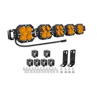 AUXTINGS 150W 33 inch Amber LED Light Bar with DT Wiring,Straight Curved Adjustable Spot Flood Beam Off Road 4X4 Waterproof Driving Fog Lights for 12V 24V Vehicle 4WD Car UTV SUV Truck Tractor Trailer