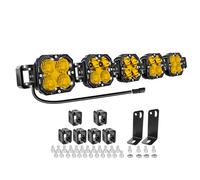 AUXTINGS 150W 33 inch Yellow LED Light Bar with DT Wire,Straight Curved Adjustable Spot Flood Beam Off Road 4X4 Waterproof Driving Fog Lights for 12V 24V Vehicle 4WD Car UTV SUV Truck Tractor Trailer