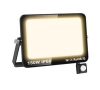 AUXTINGS 150W LED Floodlight with Motion Sensor,15000LM Outdoor Security Lights Outside Lamp 4000K Warm White Spot Light Exterior Lighting for Yard Backyard House Court Stadium Parking,IP66 175V-260V