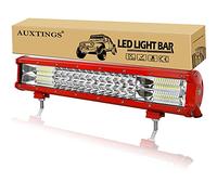 AUXTINGS 17 inch 252W Red Triple Row 7D Led Work Light Bar Spot Flood Combo Beam DC 12V-24V 6000k Offroad Vehicles 4x4 Atvs Utvs, 12V 24V Waterproof