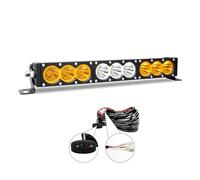 AUXTINGS 17 inch Single Row LED Light Bar,White Amber Separate Control 90W Off Road Light Bar Spot Flood LED Work Light Truck UTV 4x4 Cars SUVs ATVs Boats Fog Driving Light with Wiring Harness kit
