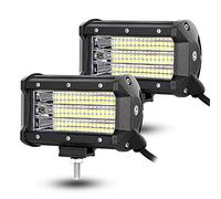 AUXTINGS 2 Pieces 5 inch 135W 3 Row LED Light Bar Work Light Spot Flood Beam for Trucks Tractor 4X4 Boat Off Road Fog Driving Lamp 12V 24V Waterproof IP67