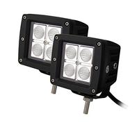 AUXTINGS 2 x 12W 3 Inch Flood LED Light Bar Work Lights with Mounting Bracket for Off Road Jeep Truck Car ATV SUV