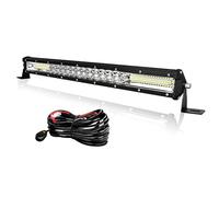 AUXTINGS 20 inch 10800LM Ultra Slim LED Light Bar Spot Beam LED Golf Cart Work Light Bar IP67 Waterproof Fog Light bar + Wiring Harness for RZR Boat ATV UTV Trucks SUV Tractor,DC 12V 24V