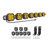 AUXTINGS 210W 46 inch Yellow LED Light Bar with DT Wiring,Straight Curved Adjustable Spot Flood Beam Off Road 4X4 Waterproof Driving Fog Lights for 12V 24V Vehicle 4WD Car SUV Truck Tractor Trailer