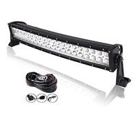 AUXTINGS 22 inch 120W Curved Double Row LED Light Bar Work Light Spot Flood Beam with Wiring Harness kit Switch for Trucks Tractor 4X4 Boat Off Road Auto Fog Driving Lamp,12V 24V Waterproof IP67