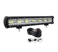 AUXTINGS 22 inch 57 cm 480W Led Light Bar LED Work Pod Triple Row Off Road Lights Spot Flood Beam LED Cubes Rocks Light with Wiring Harness Kit for Off Road Truck ATV UTV SUV,DC 12V 24V Waterproof