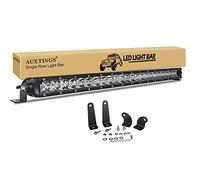 AUXTINGS 26 inch 120W Spot Single Row 10800LM Off Road LED Fog & Driving Roof Bumper Light Bars 2 Style Mounting Brackets for Off road ATV UTV Trucks Boat,12V 24V Waterproof