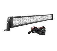 AUXTINGS 32 inch 180W Triple Row LED Light Bar Work Light Spot Flood Beam with Wiring Harness kit Switch for Trucks Tractor 4X4 Boat Off Road Auto Fog Driving Lamp 12V 24V Waterproof IP67