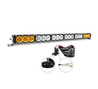 AUXTINGS 32 inch Single Row LED Light Bar,White Amber Separate Control 180W Off Road Light Bar Spot Flood LED Work Light Truck UTV 4x4 Cars SUVs ATVs Boats Fog Driving Light with Wiring Harness kit