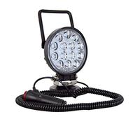 AUXTINGS 4 inch 42W Round Portable LED Work Light Offroad Flood Light Cigarette Lighter Switch with Magnetic Base Holder for Car SUV Trailer Tractor Truck Engineering Maintenance Camping