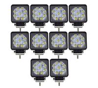 AUXTINGS 4 inch Square Spot LED Work Light Bar 27W Driving Fog Lights for Vehicle Off road SUV 4WD Car ATV UTV Truck Tractor Trailer Forklift Train Boat Bus,10 Pieces