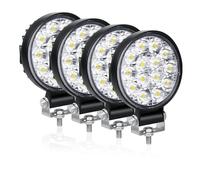 AUXTINGS 4 Pieces 4 inch 10cm 42W Mini Ultra Thin LED Work Light Spot Beam LED Pods Driving Lights 12V 24V Offroad Fog Lamps for Truck Tractor Boat 4x4 Car SUV ATV Excavator