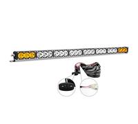 AUXTINGS 44 inch Single Row LED Light Bar,White Amber Separate Control 240W Off Road Light Bar Spot Flood LED Work Light Truck UTV 4x4 Cars SUVs ATVs Boats Fog Driving Light with Wiring Harness kit