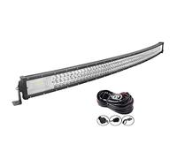 AUXTINGS 50 inch 127cm 648W Curved LED Light Bar 7D Lens Spot Flood Combo Beam Triple Row LED Work Diving Lights +Wiring Harness Kit for Off Road ATV AWD SUV 4WD 4x4 Pickup,12V 24V Waterproof 6000K