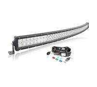 AUXTINGS 50 inch 300W Curved LED Light Bar with Strobe Wiring kit,Waterproof 12V 24V Dual Row Spot Flood Beam Led Work Fog Driving Lights with Remote Controller for 4x4 Vehicles Car Truck Tractor