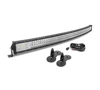 AUXTINGS 50 inch Curved Led Light Bar With Magnetic Bracket Holder,12V Wiring Harness Cable Kit,Triple Row Flood Spot Beam Driving Work Lamp for Jeep Car Off road Truck SUV 4x4 trailer,6000K