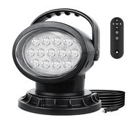 AUXTINGS 50W LED Spotlight Search Light 360 Degree Rotating Remote Control Work Light with Magnetic Base for SUV Boat Home Security Protection Emergency Lighting Farm Field Garden, 12V 24V
