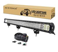 AUXTINGS 86cm 34 Inches 468W LED Light Bar Triple Row Spot Flood Combo Beam Off Road Lights Waterproof Work Lighthouse with Wiring for Truck Jeep SUV ATV UTV Boat Lights, 12V 24V