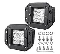 AUXTINGS Led Light Bar 2pcs Spot 3x3 Dually Flush Mount Led Light Lamps Off Road Back Up Reverse lights Fits for Jeep Truck F150 F250 F350 Toyota Honda Chevy Silverado Front/Rear Bumper