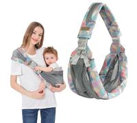 AUYAO Baby Sling Carrier Portable Breathable Toddler Sling Thick Shoulder Strap 3D Mesh Wrap Sling Wrap Baby Carrier Adjustable Baby Hip Sling Carrier for Newborn Up to 0-36 Month(Leaf Pattern)