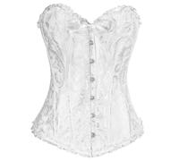AUYAO Corset Tops for Women Women's Lace Up Boned Overbust Corset Bustier, Black Bustier Shapewear Lingerie Bodyshaper Top Plus Size Halloween Costume Outfit Push Up Bodysuit Retro Overbust Top
