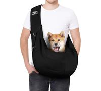 AUYAO Dog Carrier Bag Cat Sling Reversible Hands-Free Pet Carry Sling Puppy Carrier with Adjustable Shoulder Strap Crossbody Satchel Dog Purse with Pocket for Outdoor Walking Travel & Shopping(Black)