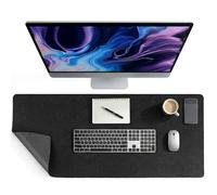 AUYAO Felt Desk Mat Black Gray Desk Pad Protector Office Deskmat Blotter Large Keyboard Pad Mouse Pad Non Slip Desk Pad Protective Computer Pad Table Protector & Laptop Cushion(35.4 * 15.7inch)