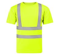 AUYAO Hi Vis T Shirts for Men, Mans High Visibility Crew Neck Short Sleeves T Shirts, Reflective Tape Security Round Neck Short Sleeve Tee Tops, Lightweight Utility and Safety Workwear Sweatshirt(XL)