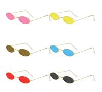 AUYAO Hippy Specs Sunglasses Round Hippie Retro Glasses 60's 70's Style Vintage Sunglasses with Metal Frames Christmas Party Glasses for Fancy Dress Hippie Disco Costume Accessories